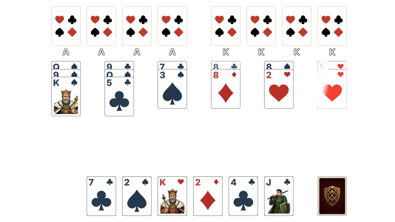 Algerian Patience (Harder) solitaire opening layout