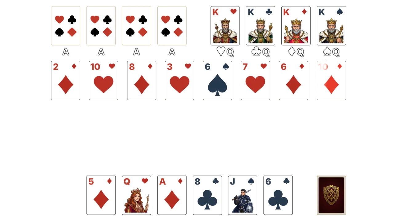 Algerian Patience (Relaxed) (Easy) solitaire opening layout