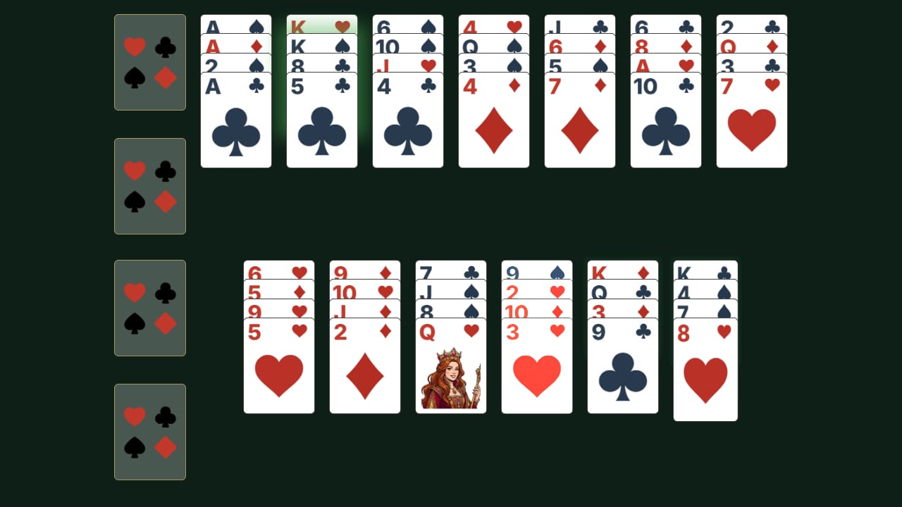 Baker's Dozen solitaire gameplay screenshot