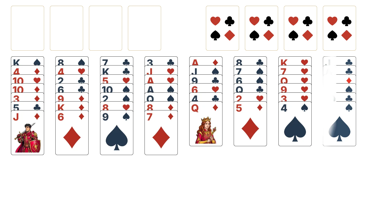 Baker's Game solitaire opening layout
