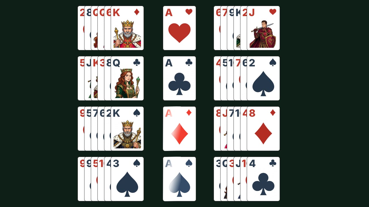 Beleaguered Castle solitaire gameplay screenshot