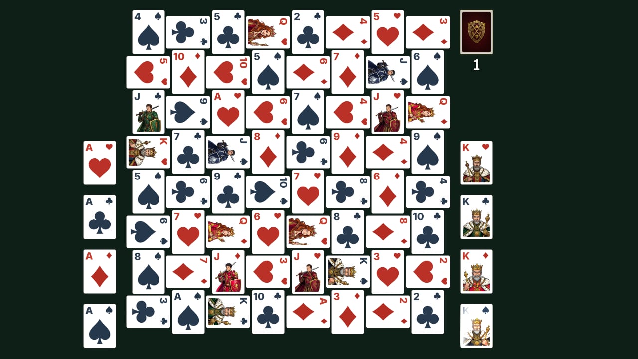 Crazy Quilt solitaire gameplay screenshot