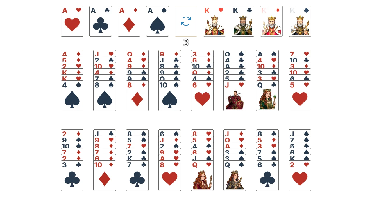 Crescent (Relaxed) solitaire opening layout