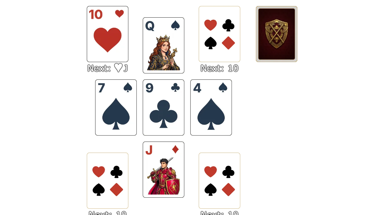 Czarina solitaire opening layout