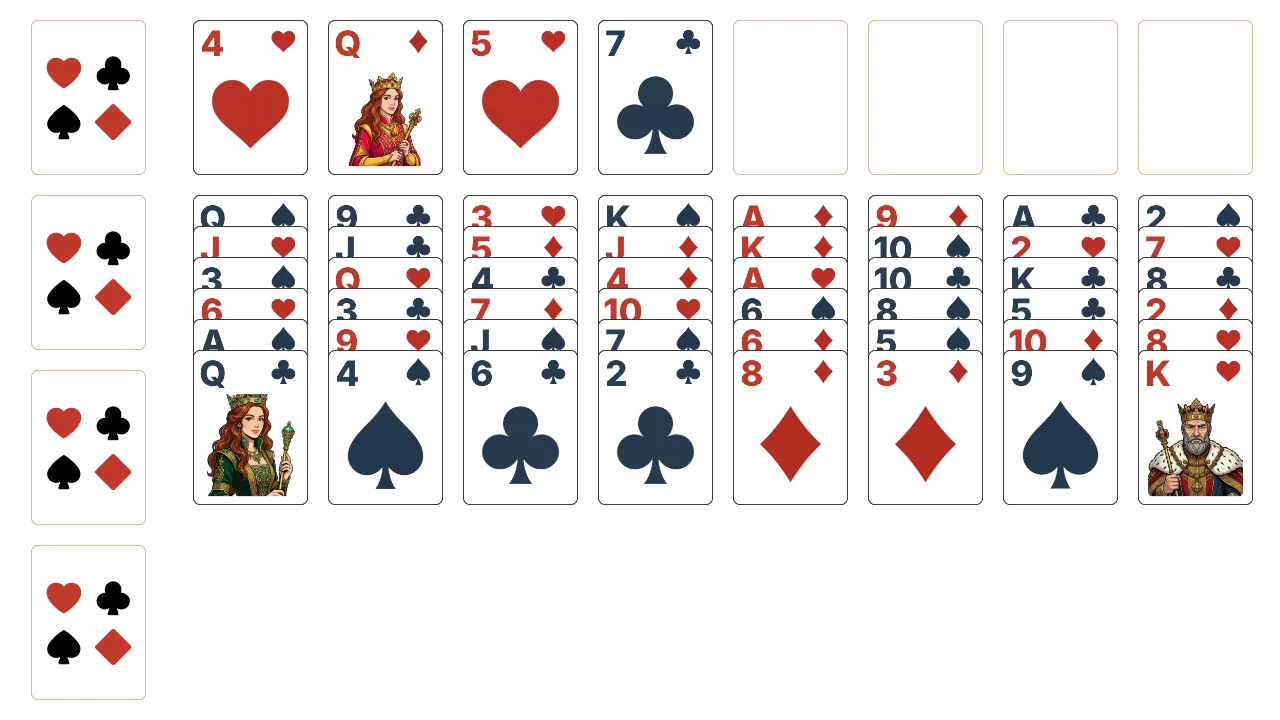 Eight Off solitaire opening layout