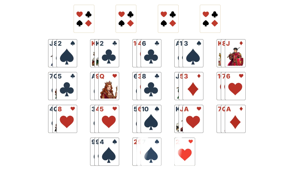 Fan (Relaxed) solitaire opening layout