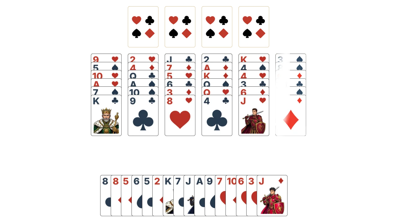 Flower Garden solitaire opening layout