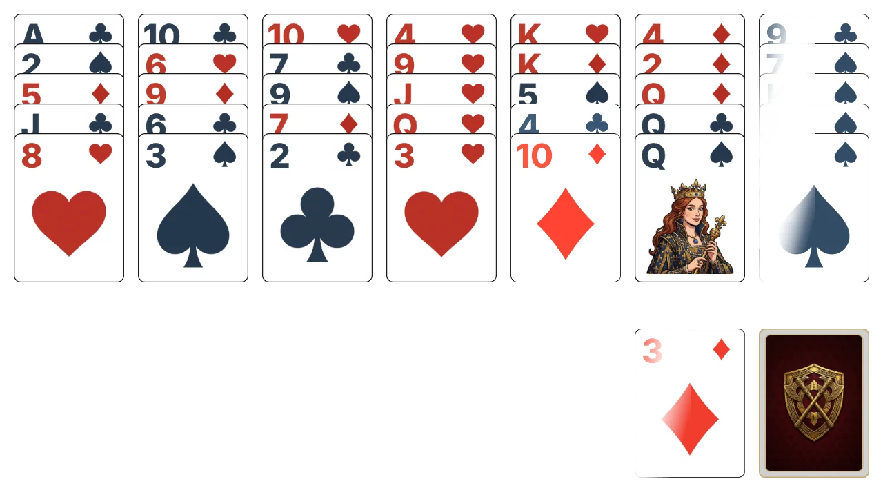 Golf (Relaxed) solitaire opening layout