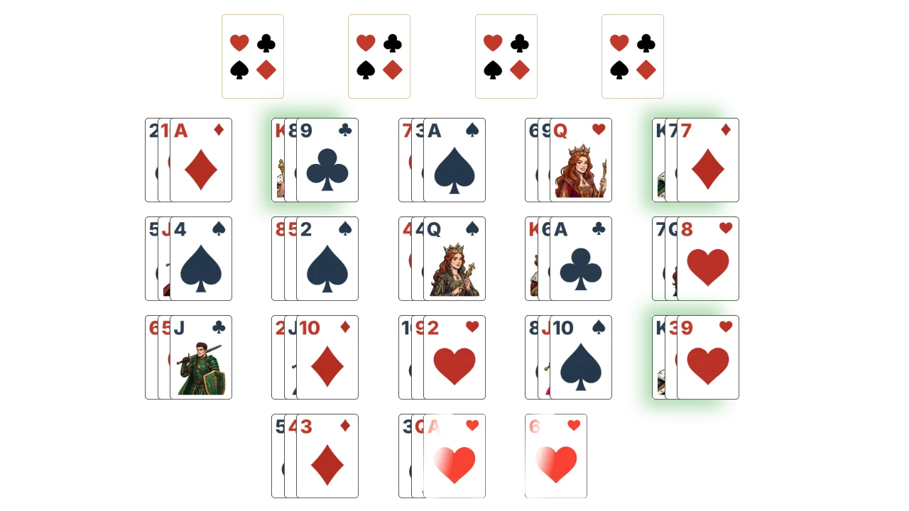 Shamrocks solitaire opening layout