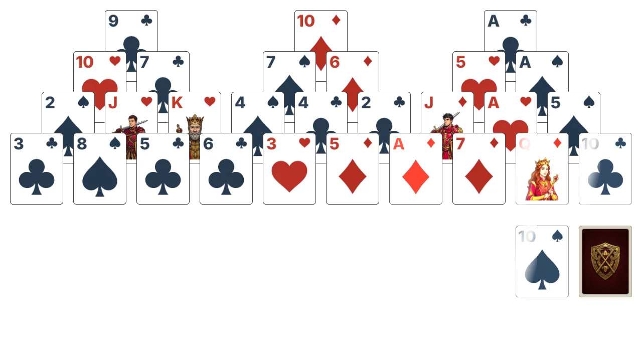 Tri Peaks (Strict) solitaire opening layout