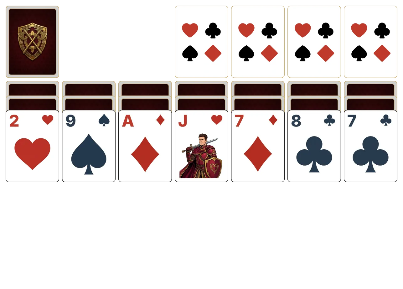 Easthaven solitaire - opening position of the walkthrough