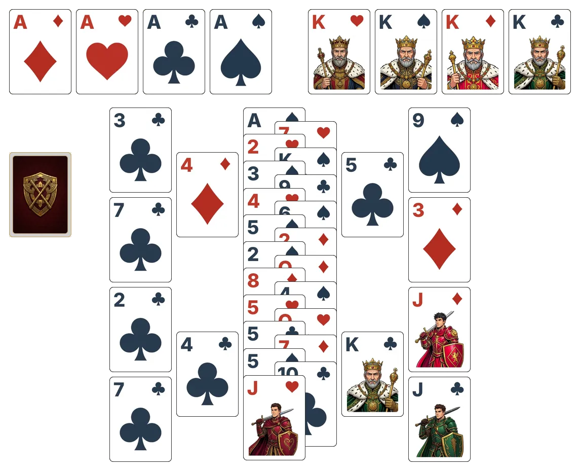 Fort solitaire - opening position of the walkthrough
