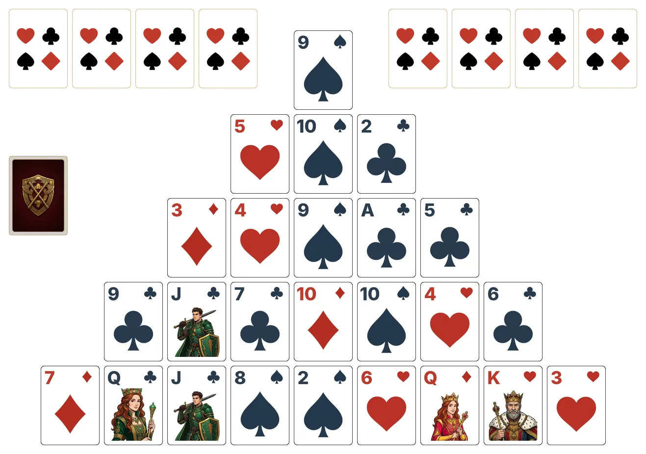 Khedive solitaire - opening position of the walkthrough