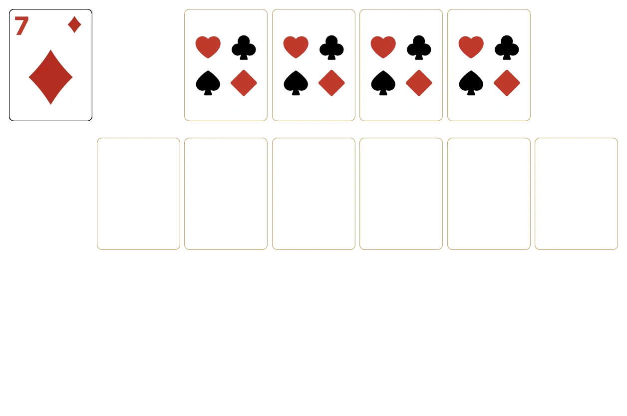 Lady Betty solitaire - opening position of the walkthrough