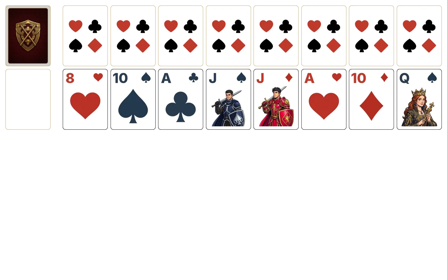 Miss Milligan solitaire - opening position of the walkthrough