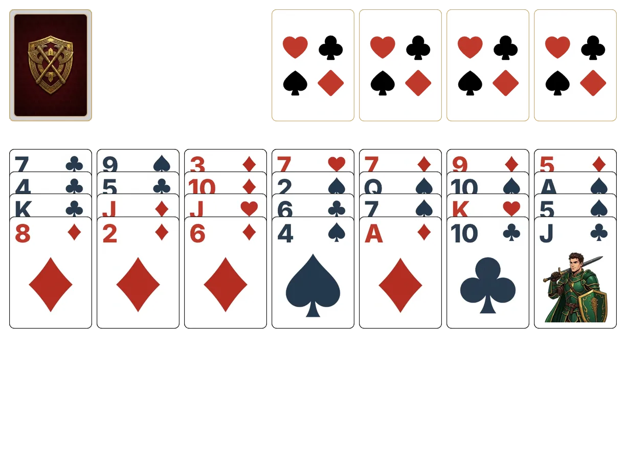 Raw Prawn solitaire - opening position of the walkthrough