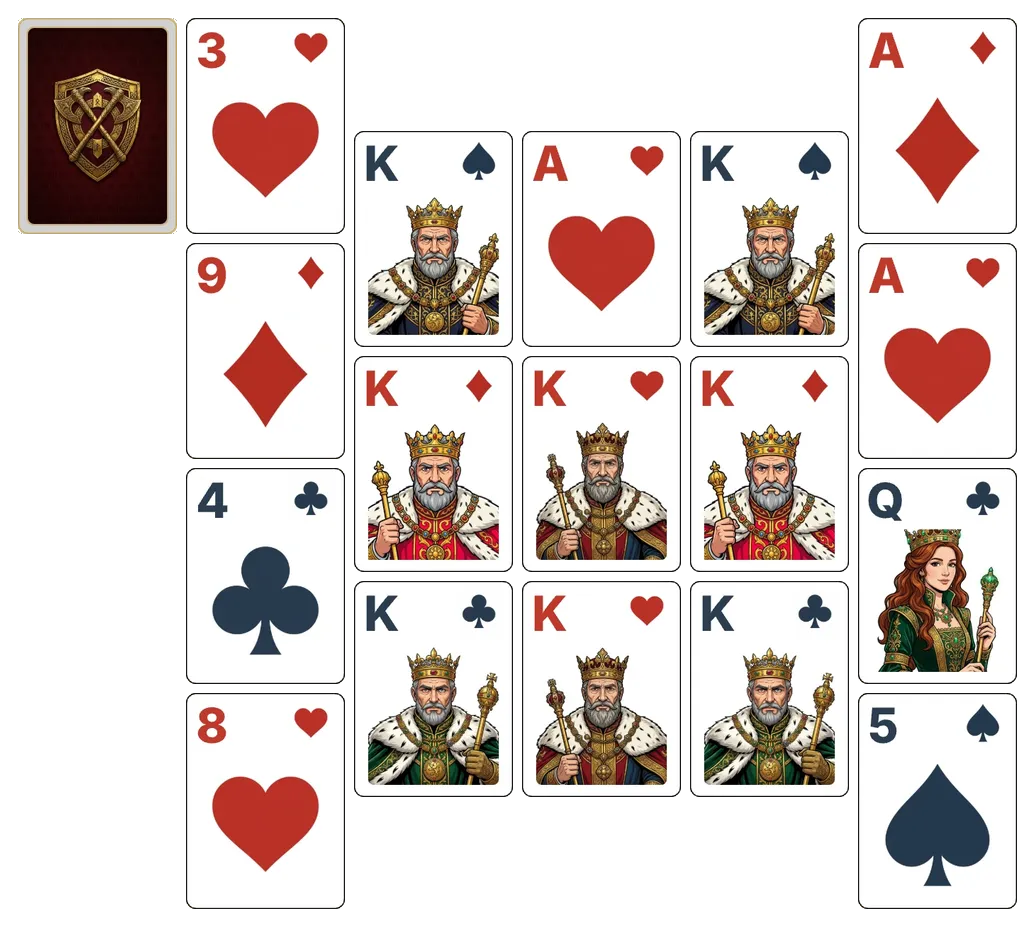 Sultan solitaire - opening position of the walkthrough
