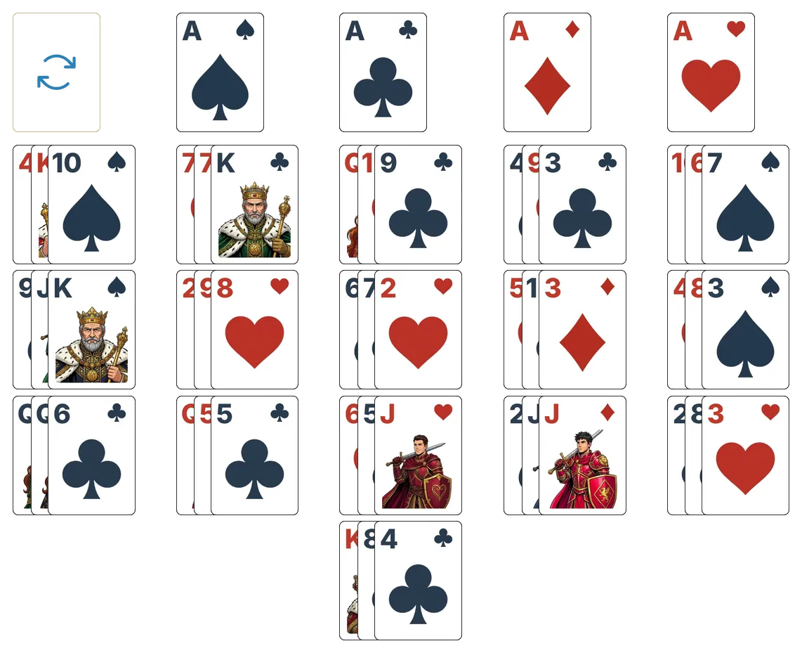 Trefoil solitaire - opening position of the walkthrough